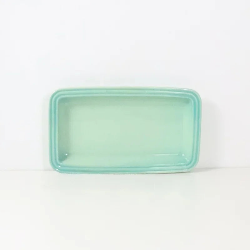 Le Creuset Rectangular Ceramic Plate Dim Sum Dessert Antipasto Dish Japanese Style Handmade Gradient Color Chinese Cuisine