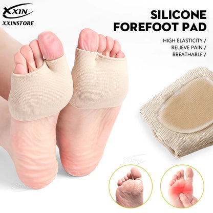 【Xxin】Forefoot Protector CoverSilicone Gel Forefoot Pads Shoe Insole Foot Pain Relief Cushion