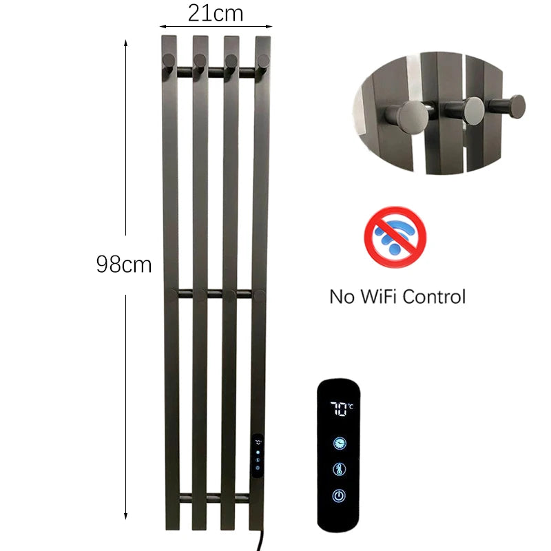 OXG Electric Heated Towel Rack Wall Mounted Bathroom Towel Warmer Dryer Heater 3 Bars Timer Touch Control WiFi Energy Saving