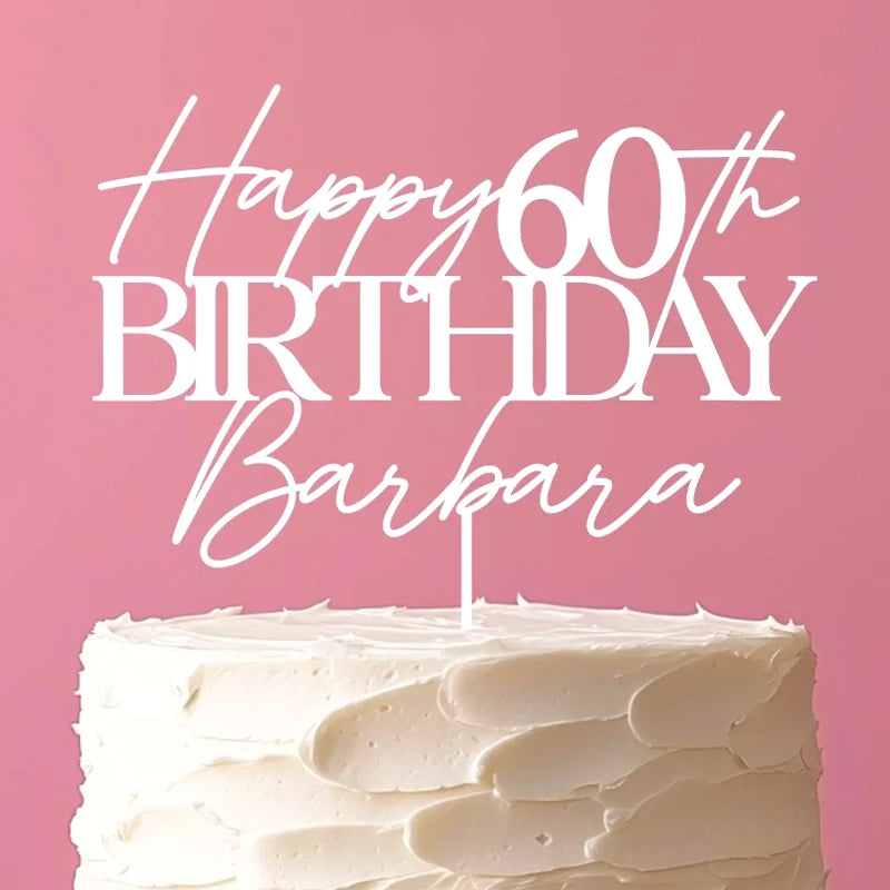 Personalized Birthday Cake Topper Happy Birthday Cake Topper 18th Birthday Cake Topper 50th Birthday Cake Topper