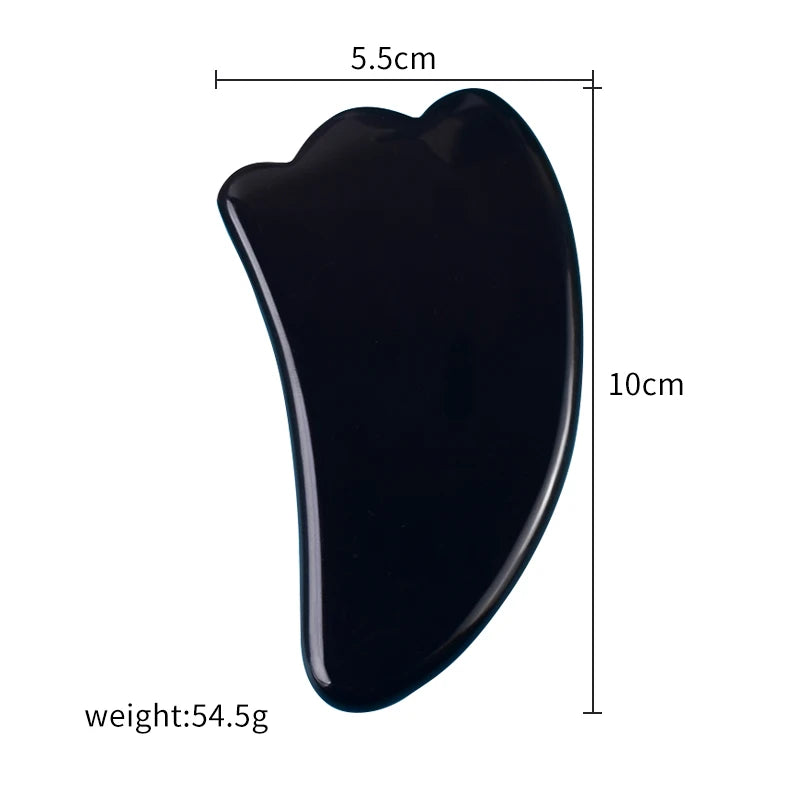 Wholesale Various Shape Black Obsidian Face Gua Sha Tool Sawtooth SPA Massager Acupuncture Facial Beauty Product For Health Care