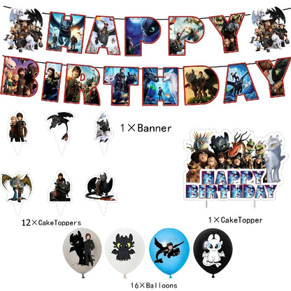 How To Foil Balloons Trained Yours Dragoned Latex Ballons Party Decoration Happy Birthday Banner Cake Topper Background Sticker