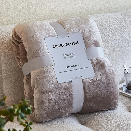 European-Style Solid Color Flannel Blat Blankets Cross-Border Wholesale Soft Cozy Solid Hues Decorative Home Textiles