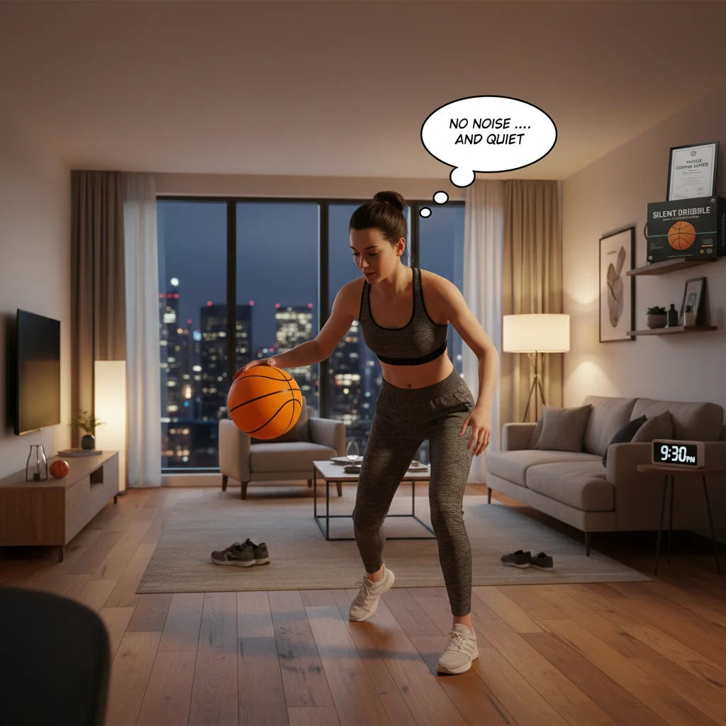 Weighted Silent Basketball 570g Size 7 and 450g Size 5 Standard Noiseless Basketball PU Foam Airless Indoor Training Quietly