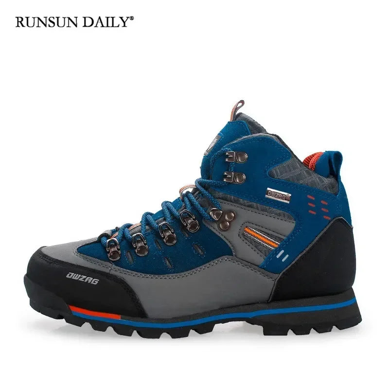 Men's Waterproof Ankle Boots | Genuine Leather Hiking Sneakers | Outdoor & Snow Boots