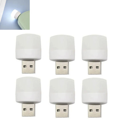 USB Night Light Mini LED Night Light USB Plug Lamp Power Bank Charging USB Book Lights Small Round Reading