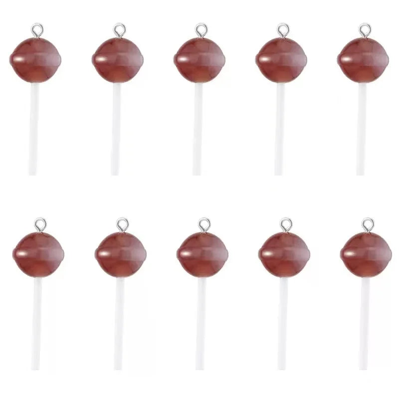 10pcs Cute Lollipops Pretend Play Food Pendants Crafts DIY Handmade Jewelry for Earring Necklace Keychain