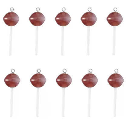10pcs Cute Lollipops Pretend Play Food Pendants Crafts DIY Handmade Jewelry for Earring Necklace Keychain