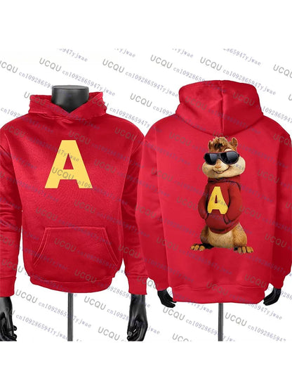 Alvin and The Chipmunks 2026 Fashion Unisex Casual Sportswear Men's Hoody Alvin Chipmunk Cosplay Costume Kid Adult Pullover Top