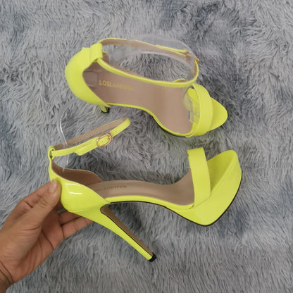 LOSLANDIFEN Women Sandals Sexy Open Toes 14cm Supper High Heels Peep Toes Platform Stilettos Party Wedding Shoes Plus Size 43 44