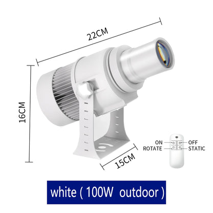 Custom Led HD Gobo Logo Projector Indoor Outdoor Ip67 Waterproof Rotating Advertising Image Projection Light For Floor Wedding