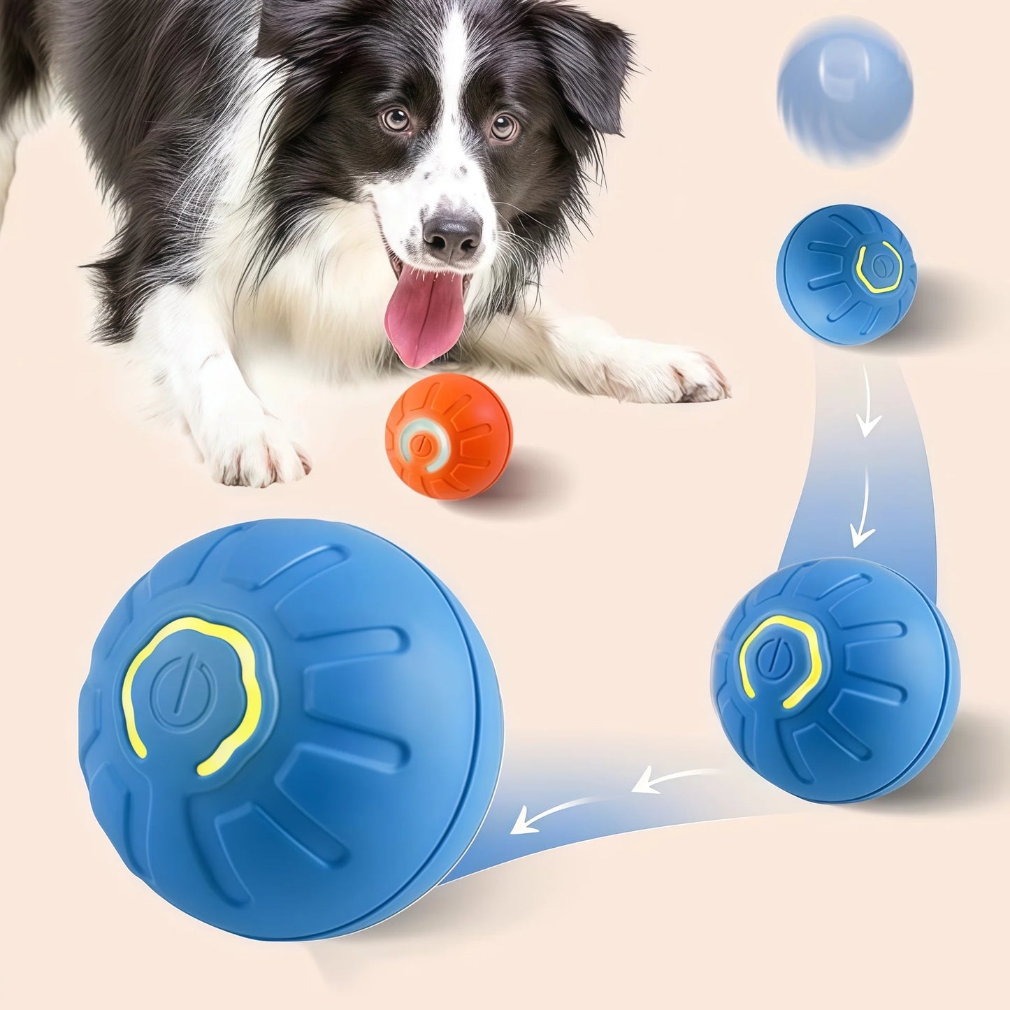 Smart Dog Toy Ball Electronic Interactive Pet Toy Moving Ball USB Automatic Moving Jumping Bouncing Toy Ball Puppy Cat Product