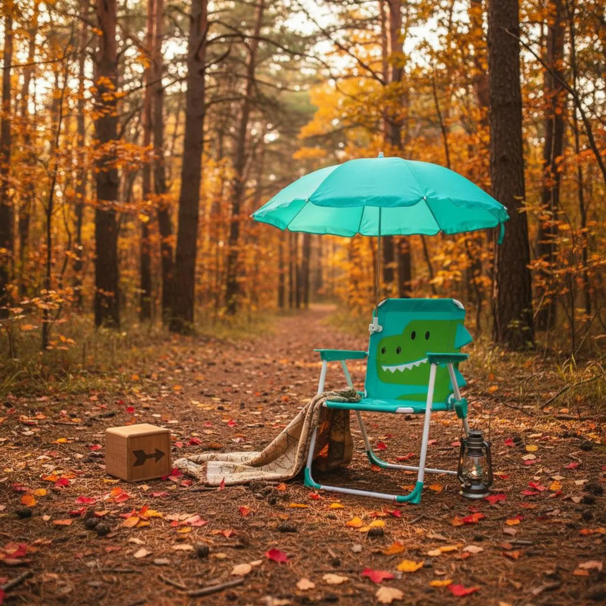 Kids Beach Chair with Umbrella Lightweight Children's Folding Chair with Sunshade for Infants, Outdoor