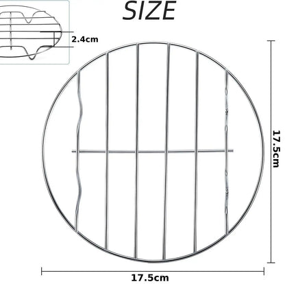 6/7/8 Inch Round Cooling Rack Stainless Steel Cooking Steaming Roasting Rack for Oven Pot Air fryer Pressure Cooker Cake Pan