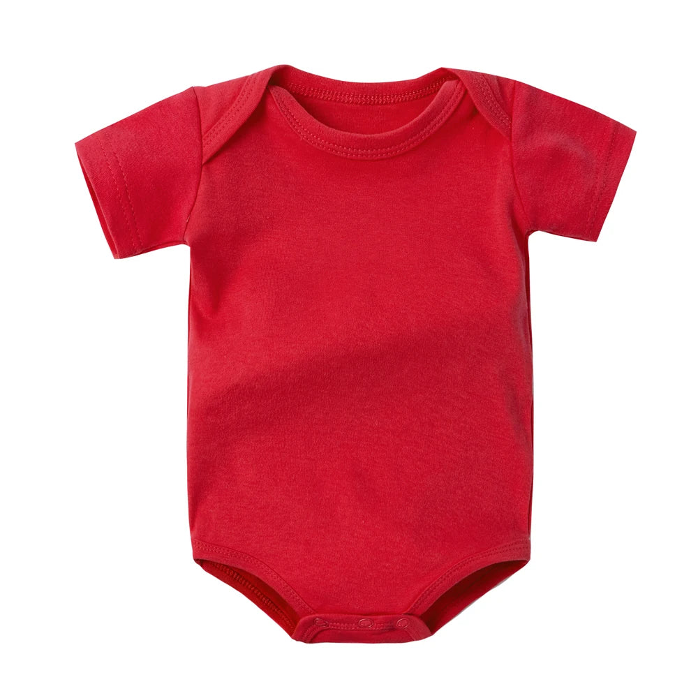 0-2Y Baby Bodysuit 80cm Girl 100% Cotton Summer Boutique Baby Clothes Boy Newborn Grey Green Purple Orange Plain White Rompers