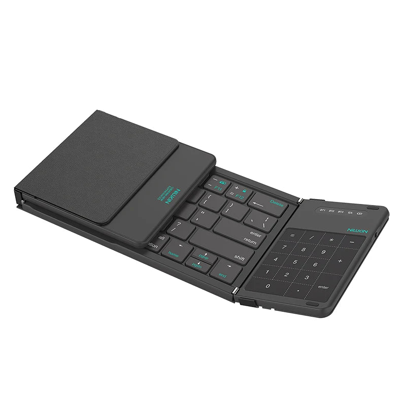 NILLKIN Folding Wireless Bluetooth Keyboard with Touchpad Mini Rechargeable Keyboard for Office Travel for Window/iOS/Android/PC