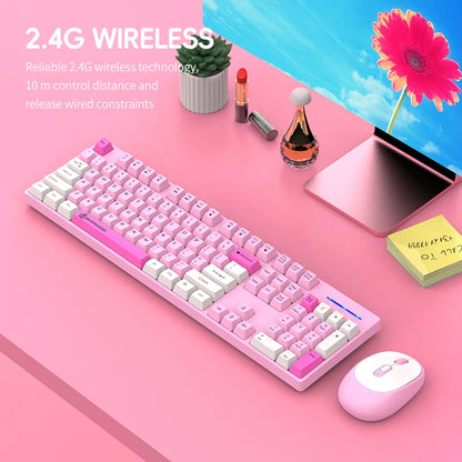 Shipadoo Gaming Wireless Keyboard and Mouse Combo Set,Computer Wireless Laptop Desktop Office Accessories Free Wireless Mouse
