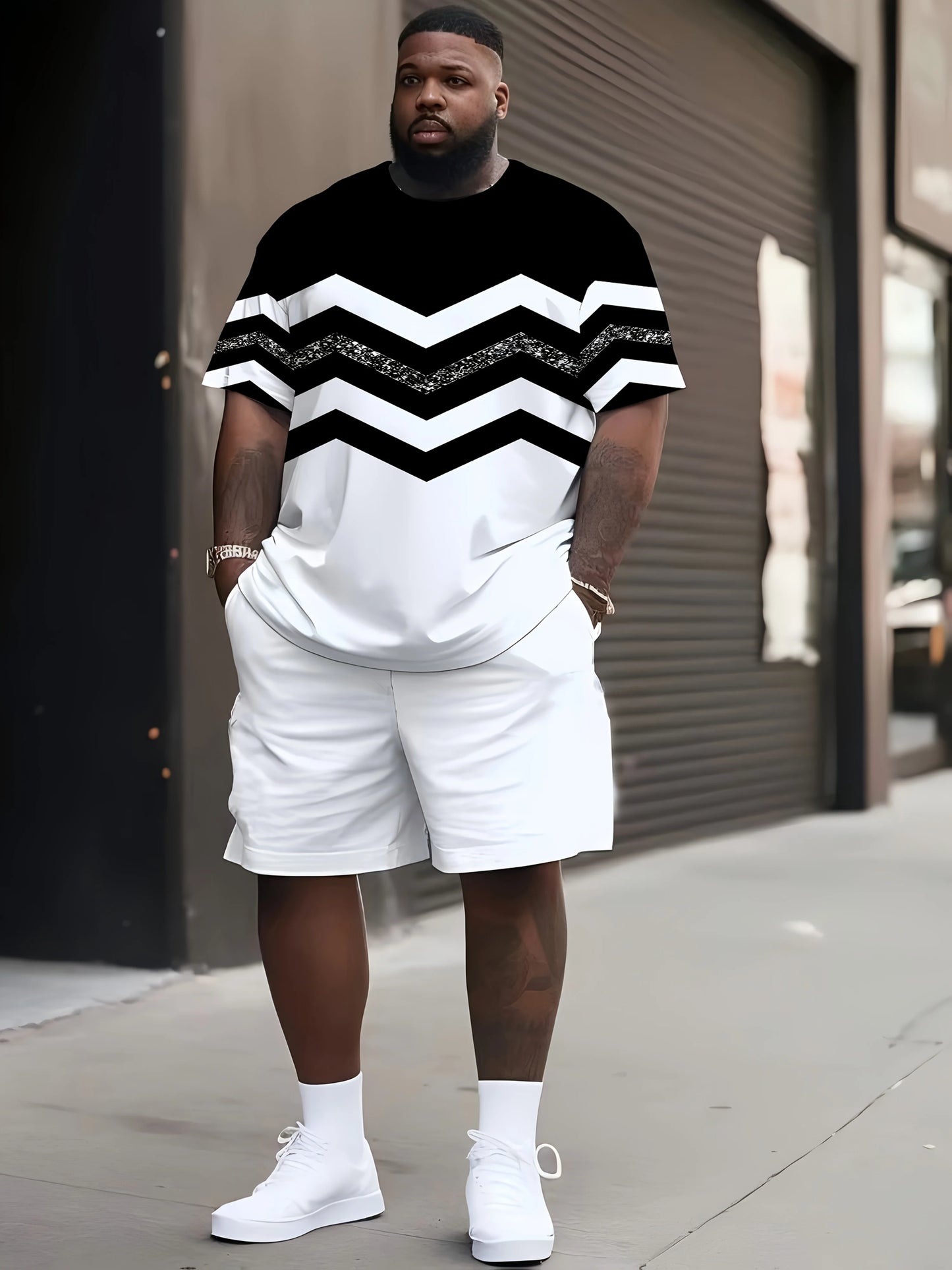 Summer Large Size Men's Clothing 3D Printed Short Sleeve Top Shorts 2-piece Set Outdoor Casual T-shirt Drawstring Shorts Sets