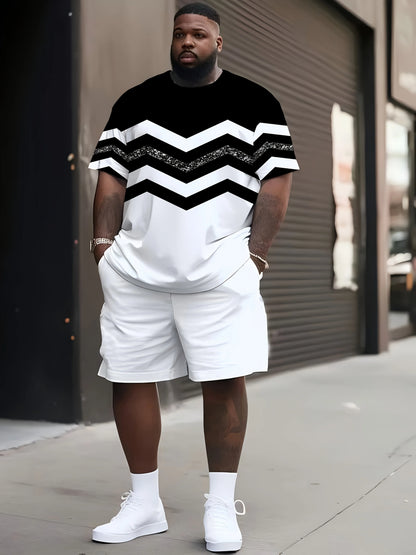 Summer Large Size Men's Clothing 3D Printed Short Sleeve Top Shorts 2-piece Set Outdoor Casual T-shirt Drawstring Shorts Sets