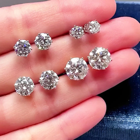 Premium 0.5-2ct Moissanite Diamond Stud Earrings for Women Orginal 925 Sterling Silver Screw Back Women Moissanite Earring 2026