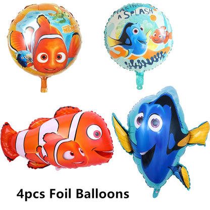 Finding Nemo Fish Latex Balloons Clownfish Dory Ocean Sea Foil Ballons Happy Birthday Banner Cake Topper Party Decor Kid Boy Toy