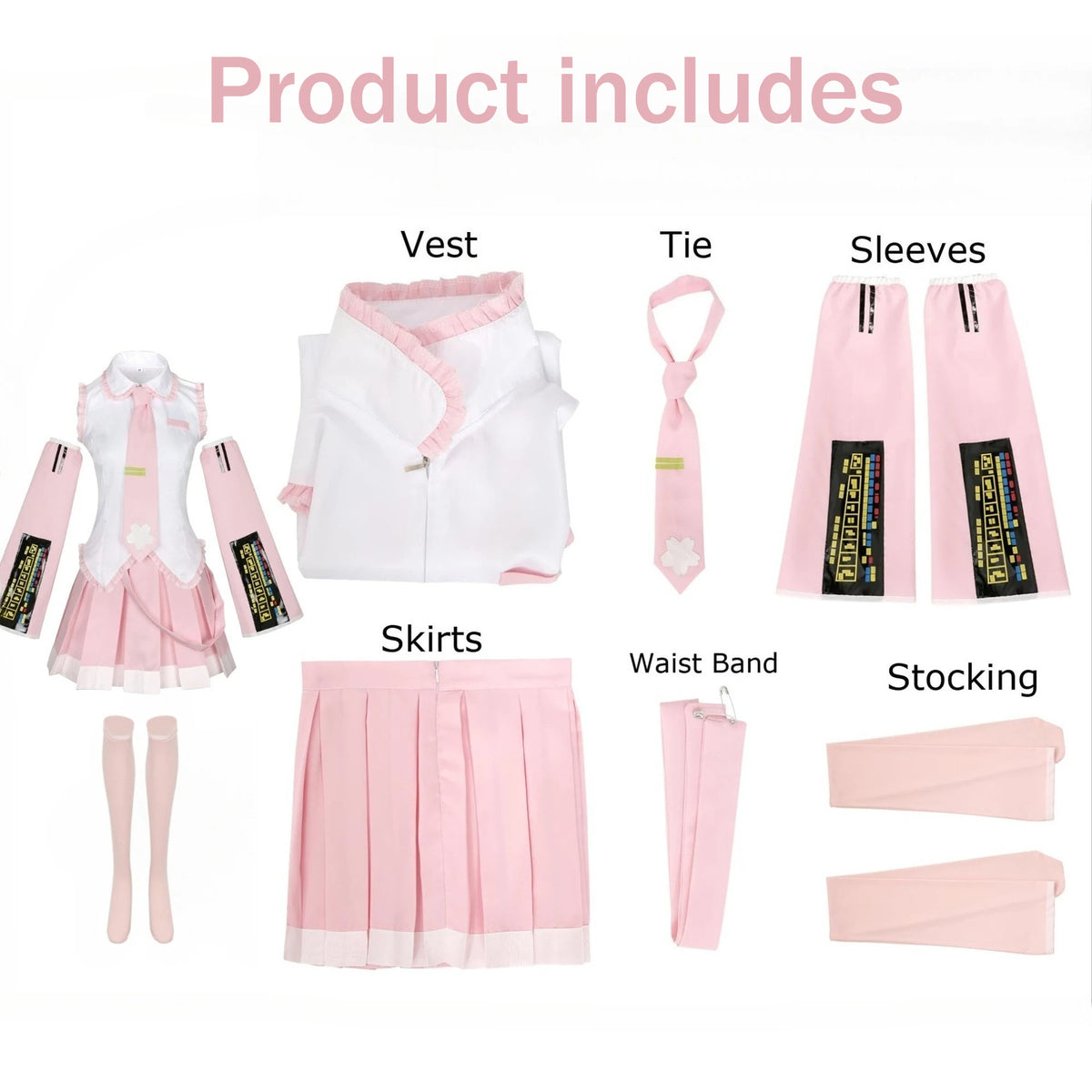 Miku Cosplay Costume Green Ponytail Wig Anime Virtual Singer Role Playing Uniform Girl Party Comic Con Outfits Tops Skirt Props