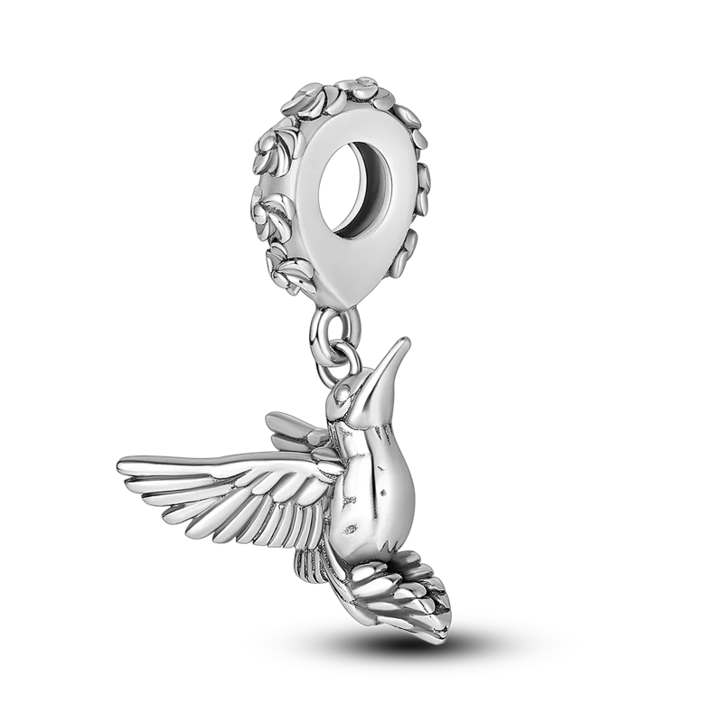 Charms Bead 925 Sterling Silver Pink Butterfly Luminous Firefly Dangle