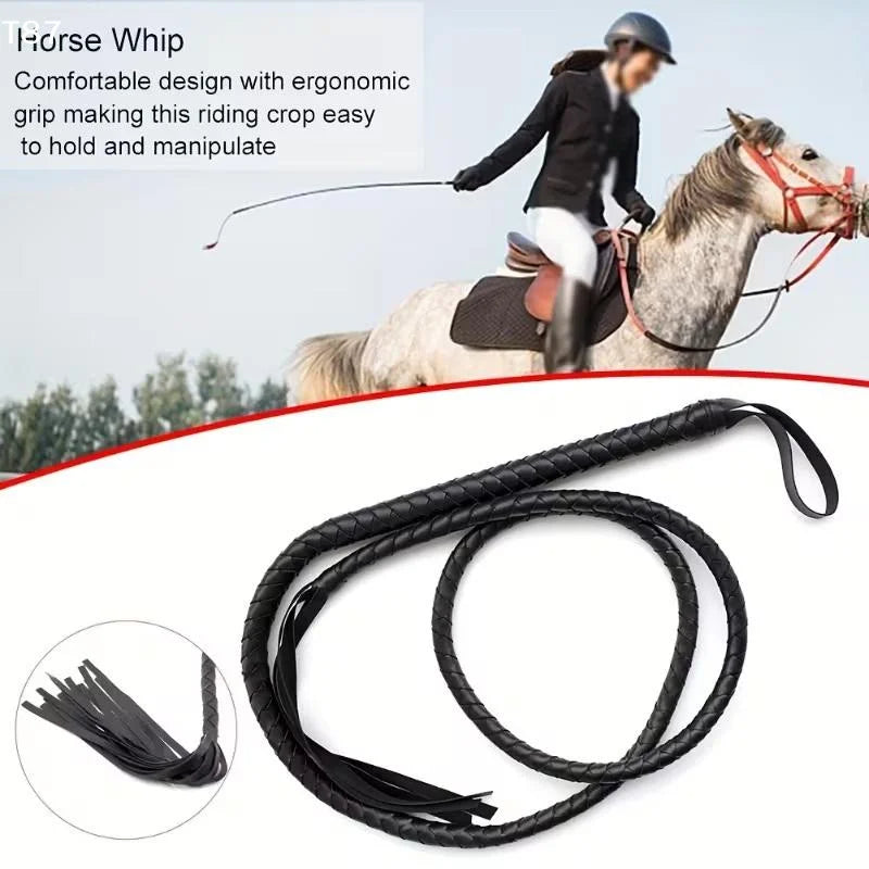 1pc Equestrian Western Cowboy Whip With An Ergonomic Handle And Long Handle Design, Suitable For Horse Riding Enthusiasts.