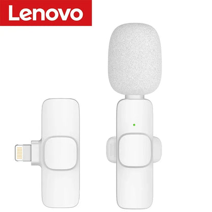 Lenovo 2026 Wireless Lavalier Microphone AI Noise Cancelling For iPhone Android Live Stream Gaming Vlog Plug & Play Receiver