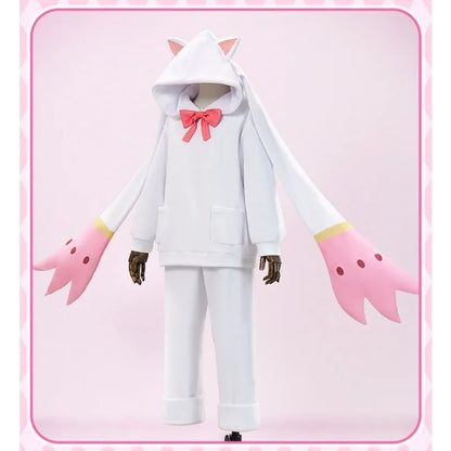 Anime Kaname Madoka Cosplay Costume Cute Pajamas Kawaii Hooded Top Pants Suit for Women Halloween Party Roleplay Outfit