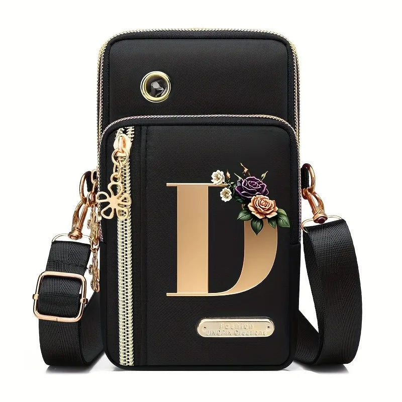 Huaben Letter Z Printed Fashion Casual Messenger Bag Change New Nylon Cloth New Mobile Phone Bag Women's Bag