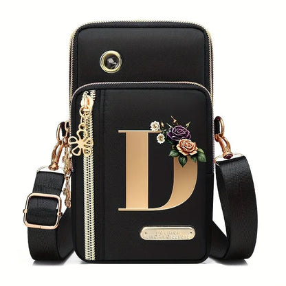 Huaben Letter Z Printed Fashion Casual Messenger Bag Change New Nylon Cloth New Mobile Phone Bag Women's Bag
