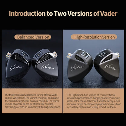 KZ Vader In Ear Monitor, HiFi Headphone, Customisable Headphone Switch Adjustment, Zobel Network Headset Design