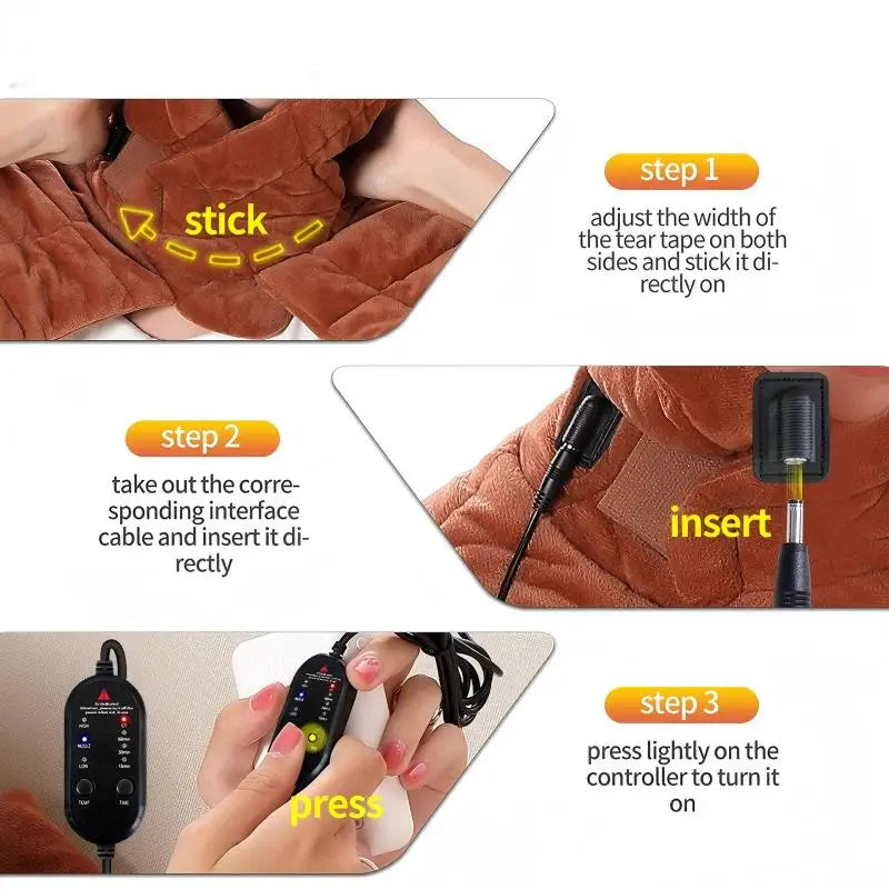 Electric Heating Shoulder Wrap Relieve Fatigue Shoulder Neck Warmth Home Relax 3 Modes Wellness Protector