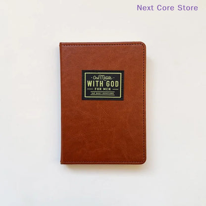 A5 Brown PU Leather Notebook, Minimalist Daily Journal for Work, Thick Lined Pages Diary with Ribbon Bookmark
