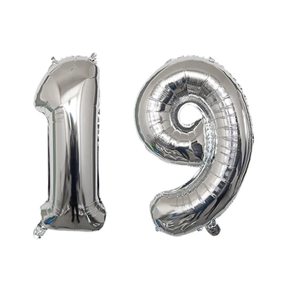 2Pcs 32 Inch Gold Silver Black Blue Red Helium Foil Number Balloon 16 17 18 19 20 21 Happy Birthday Party Decoration Supplies