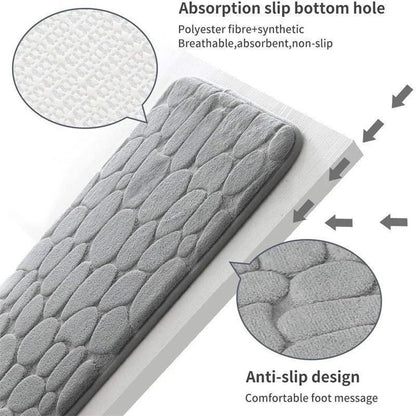 40x60cm/50x80cm Bath Rugs Mat Non Slip Cobblestone Embossed Carpets Bathroom Floor Mat Memory Foam Bathmat Washable Doormat
