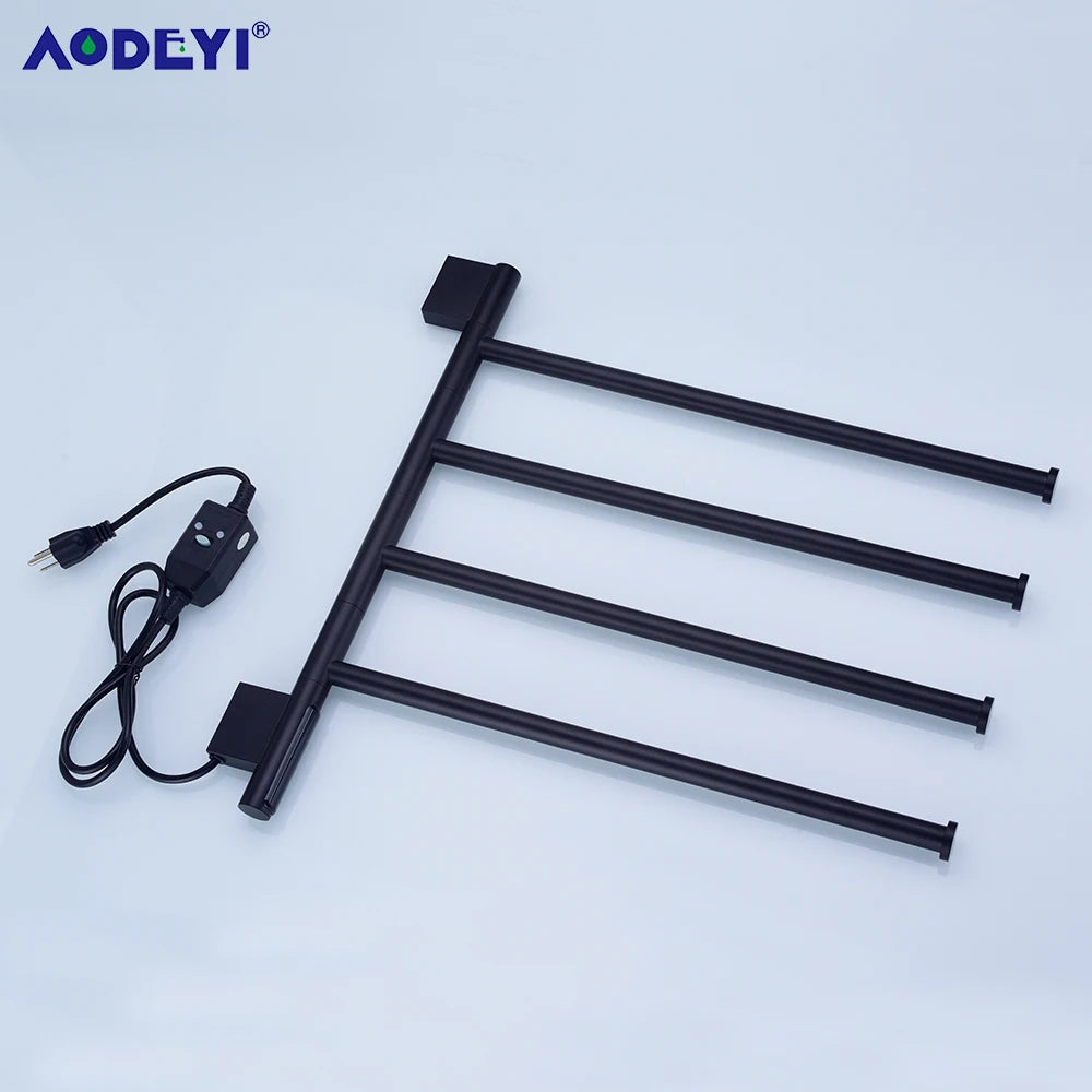 Bathroom Electric Bath Towel Warmer Heating Rotatable Dryer Shelf Rail Heated Digital Display Thermostatic Heater 110/220V