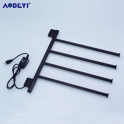 Bathroom Electric Bath Towel Warmer Heating Rotatable Dryer Shelf Rail Heated Digital Display Thermostatic Heater 110/220V