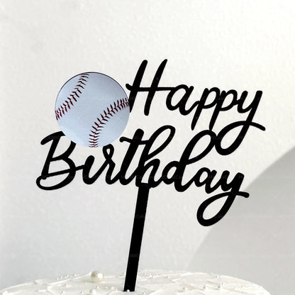 Soccer Themed Happy Birthday Cake Topper Set Acrylic Football Goal Soccer Ball Cake for Birthday Sports Party Decor Supplies