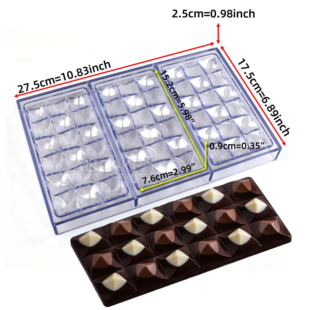 Polycarbonate Chocolate Mould Professional Molds for Candy Bonbons Bar Acrylic Mold Confectionery Baking Pastry Bakery Utensils