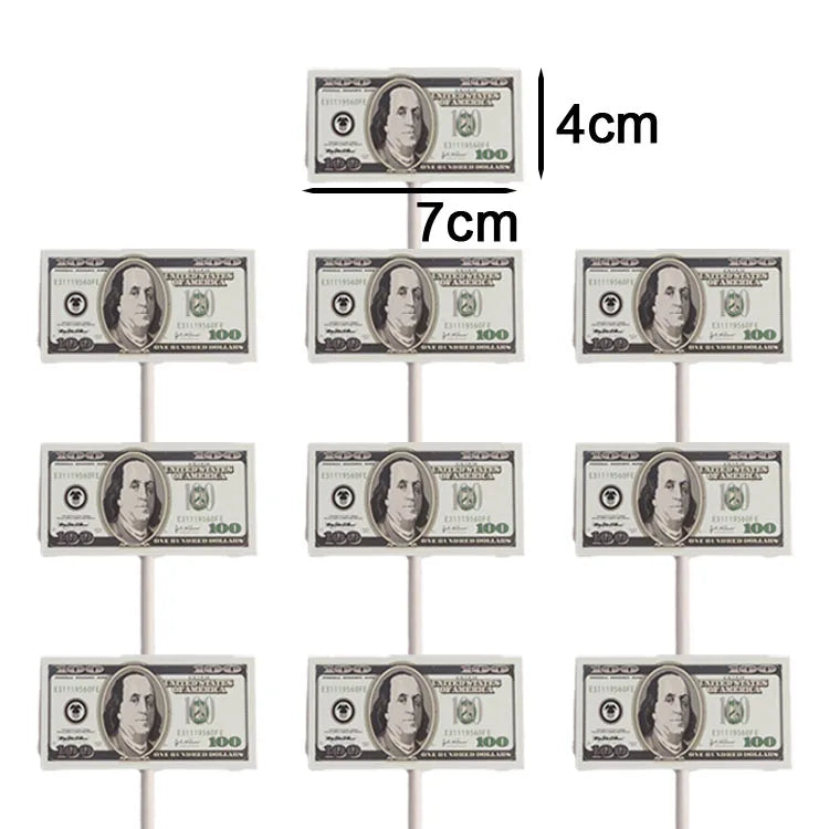 Dollar Cake Topper Car Figurine Money Cake Decorations For Richman Birthday Party Supplies Rich Money Dollar Theme Party Decors