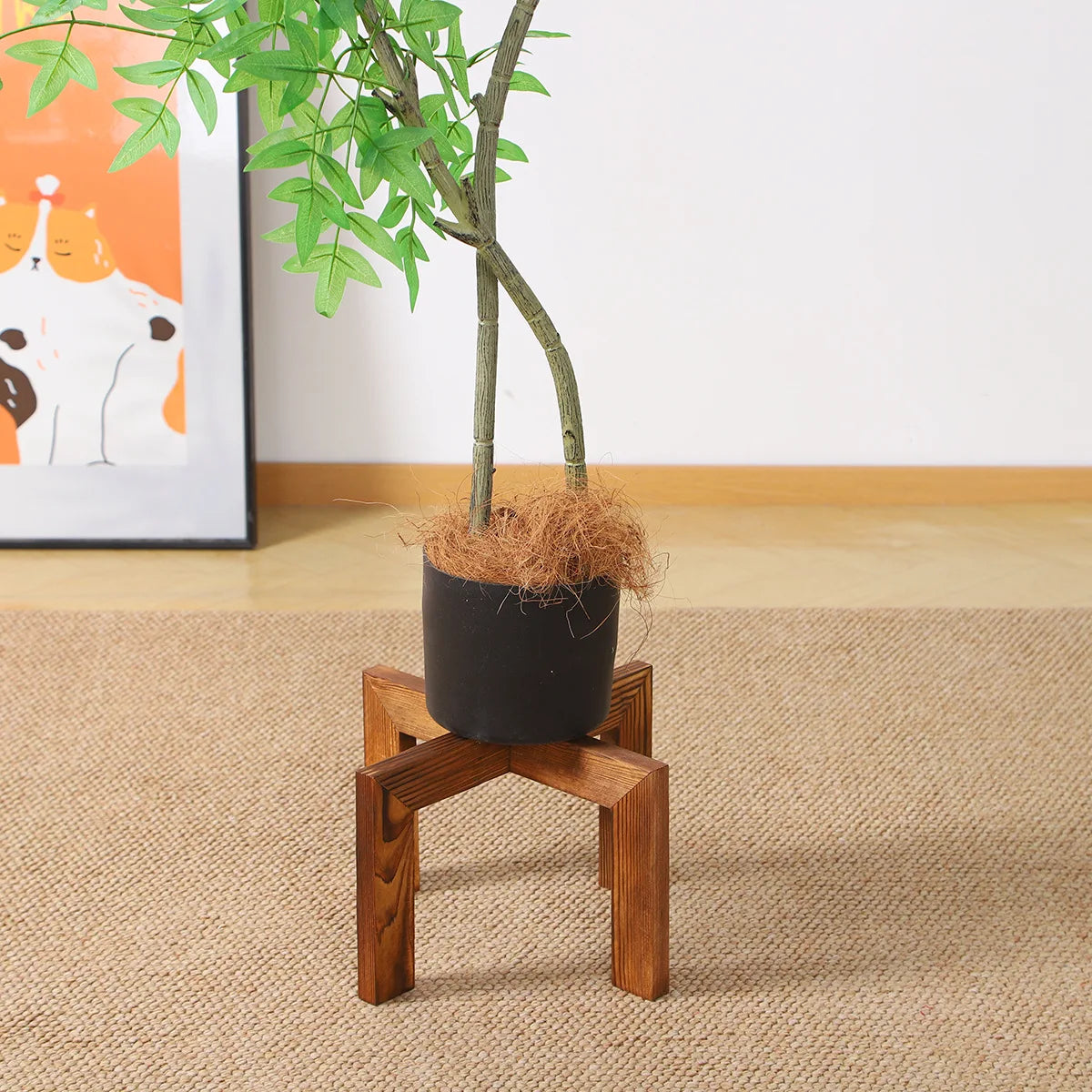 Strong Durable Planter Garden Display Bonsai Holder Plant Stand Shelf Flower Pot Trays Wood Rack