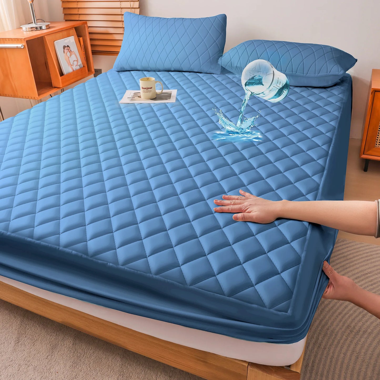 2Pcs,Buy One Selected Color Get One Random Free Quilted Waterproof Mattress Cover, Comfortable Stain & Wrinkle Resistant