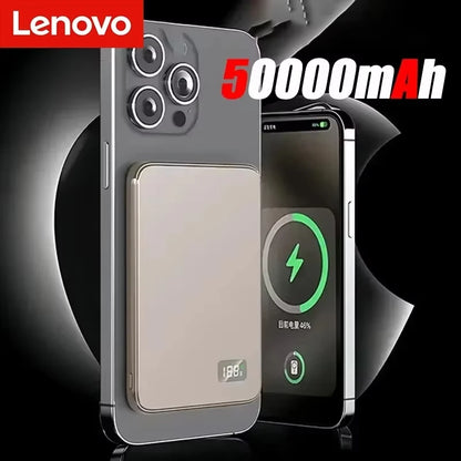 Lenovo 500000mAh Magsafe Magnetic Wireless Power Bank PD 22.5W Quick Charging Portable External Battery for iPhone Series
