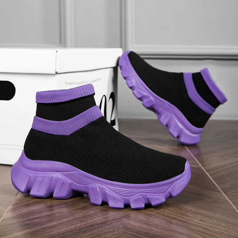 Women Shoes Men Brand Comfortable Sock Boots Non-slip Couple Ankle Boots Thick Soled Tenis Luxury Shoes Unisex Casual Sneakers