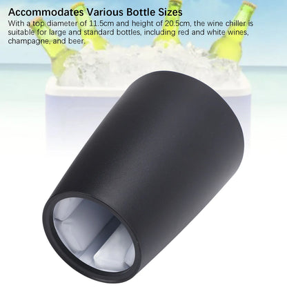 Wine Bottle Cooler Bucket Quick Cooling Gel Pack Dry and Clean Wine Chiller Bucket Frosted Plastic Portable Elegant for Car