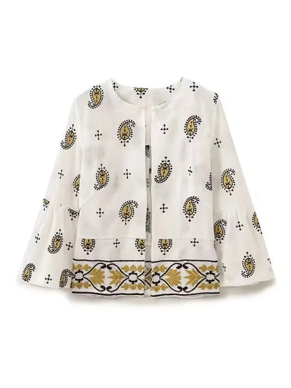 HH Women's Print 2 Piece Set Bell Sleeve Open Front Blouse & Wide Leg Pants Suit For Women Casual Daily Holiday Boho Outfits
