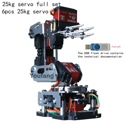 6 DOF Robotic Arm with Claw Clamp Gripper Kit Compatible 20Kg Servo for Arduino Robot DIY Kit Android App Programmable Robot Arm