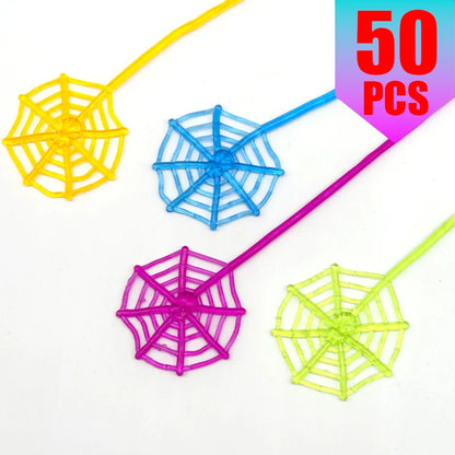 Adhesive Spider Web Party Small Gift Set for Halloween Birthday Candy Bag Classroom Prize Themed Party Favors